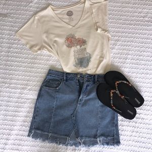 PacSun Blue Jean Mini Skirt Size 26, Size 5 (Jr)